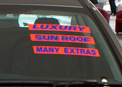 Car Dealer Signs | Windscreen Signs | Car Dealership Supplies
