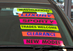Car Dealer Signs | Windscreen Signs | Car Dealership Supplies